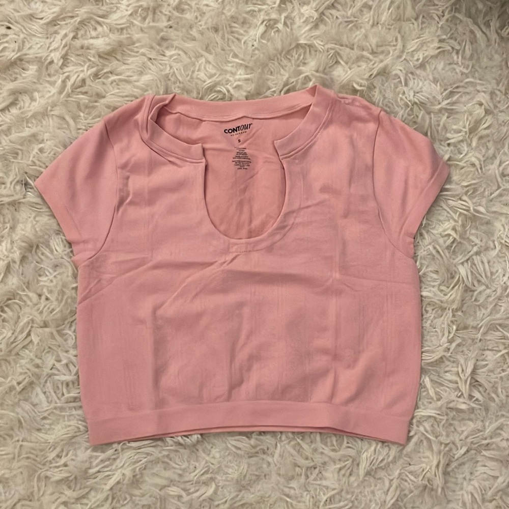 PacSun Small Pink Cropped Cut-Out Tee